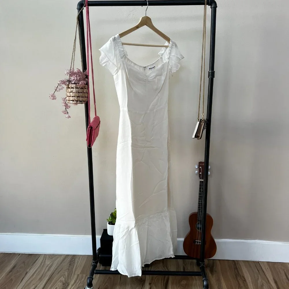 Reformation Butterfly Dress in Ivory - Picture 3 of 15